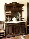 Oak Server w/Mirror Back