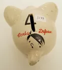 Pig Bank, white, 4 cents defense 