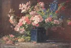 T.C. Steele-Record Price Floral Still Life in Oil!