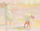C.W. Mundy--Outstanding Beach Scene with FIgures!