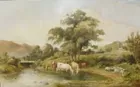 Jacob Cox, Very Large Pastoral Oil Painting