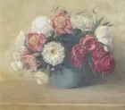 V.J. Cariani-Exhibition Size Still Life: Peonies