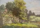 Frank J. Girardin--Small Landscape w/Rose Garden