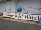 Blue Ball Hotel sign & copper ball