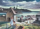 Floyd Hopper Harbor Scene Oil--Record Price!