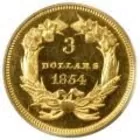 Three Dollar Gold Piece 1854