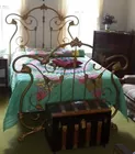 Antique High Back Cast Iron Bed