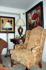 Gold wingback chair