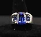 Platinum 4.06ct Genuine Tanzanite Solitaire Ring