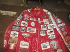 Old jacket with hand sewn race patches