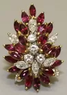 18K Yellow Gold, Ruby and Diamond Cocktail Ring