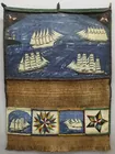 Painted Leather & Macrame Wall Hanging