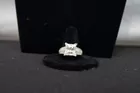 6.82ct (4.82ct center) princess diamond ring, 18k