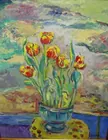 Oil Painting of Flowers by Sobel