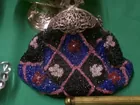 Vintage beaded purse with silver