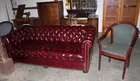 Red leather sofa