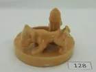 Uhl tan dog ash tray with fire hydrant