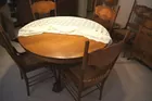Round Oak Dining Table w/ Paw Feet