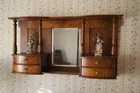 Hanging Oak 4 Drawer Shelf w/ Mirror