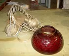 Lyn Liechty Auctions, Cranberry Glass lamp