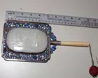 jade, silver ivory hand mirror