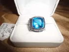 .925 SIVLER BLUE TOPAZ RING 7 2/3