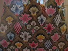 CIRCA 1760 FLAME STITCH FABRIC IN FRAME