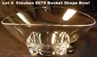 signed Steuben Large Basket Shape Bowl