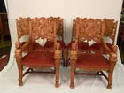 Carved Chairs and Parquet Table 