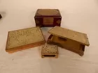 4 Jade and Brass Boxes