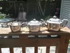 Tiffany Sterling Coffee Pot, Sugar, Creamer 