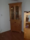 Wood Corner Cabinet With Glass Doors 