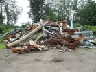 large scrap pile @ hwy. barn