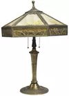 Antq. Slag Glass Panel Lamp