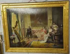 Parlor Scene, sgd. M. Langhaus