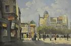 Fr. Street Scene, sgd. Max Moreau