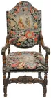Antq. Carved Chair w/Needlepoint