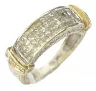 14K Ring w/Princess-Cut Diamonds