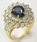 14KT SAPPHIRE AND DIAMOND RING
