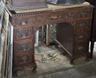 Sm. Cvd. Desk w/Shell-shaped Handles