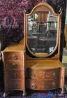 Unusual Antq. Dresser with Mirror