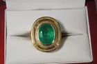 7.90 ct genuine emerald diamond ring