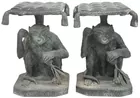 Pr. of Sm. Bronze Monkey Tables