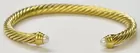 David Yurman 18K Gold Bangle w/Pearls