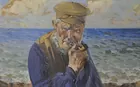 Painting of Old Sailor, Oil on Board