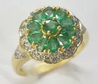 14K Emerald & Diamond Ring