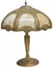 Antq. Slag Glass Panel Lamp