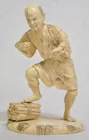Old Cvd. Ivory Figure, Man with Sticks