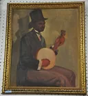 Banjo Player, Oil sgd. Stafford