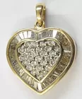 10K Gold Heart Pendant w/Diamonds